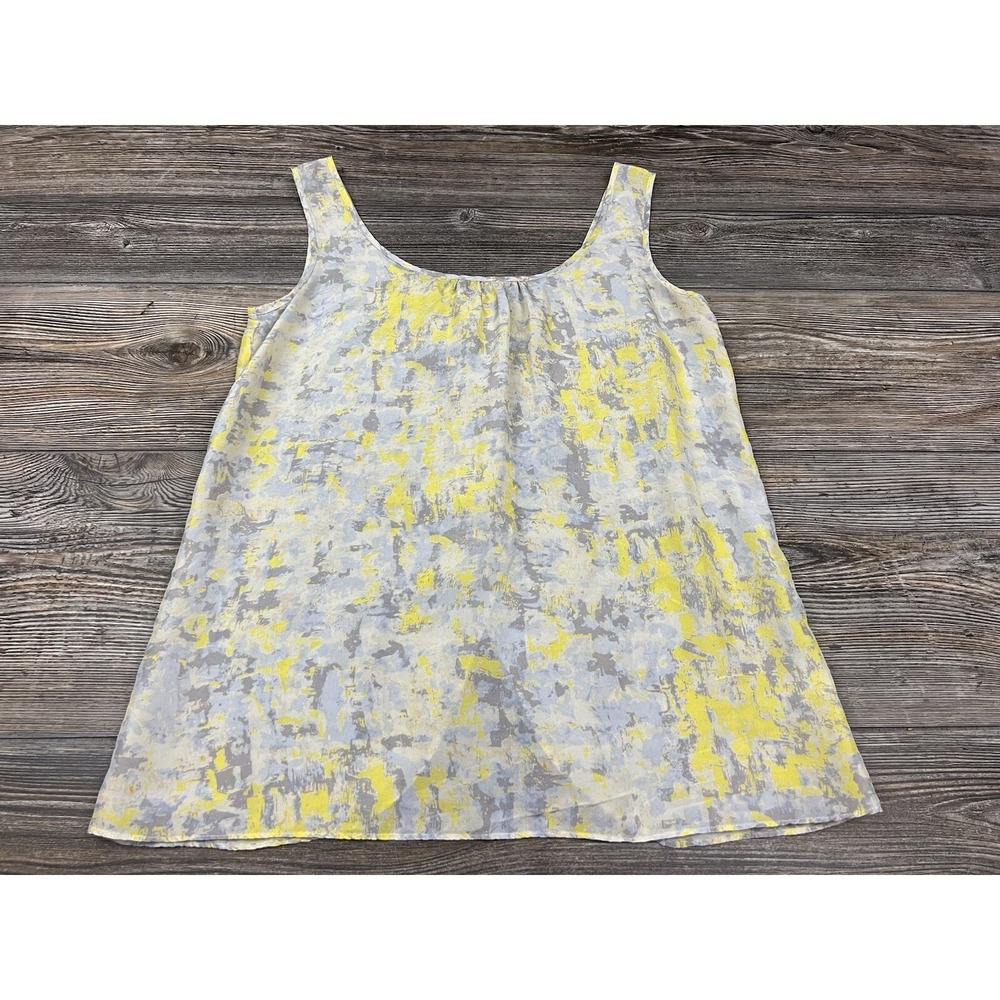 CABI Tank Top Whisper Flowy 100% Silk Yellow Button‎ Back Size XS STYLE #811